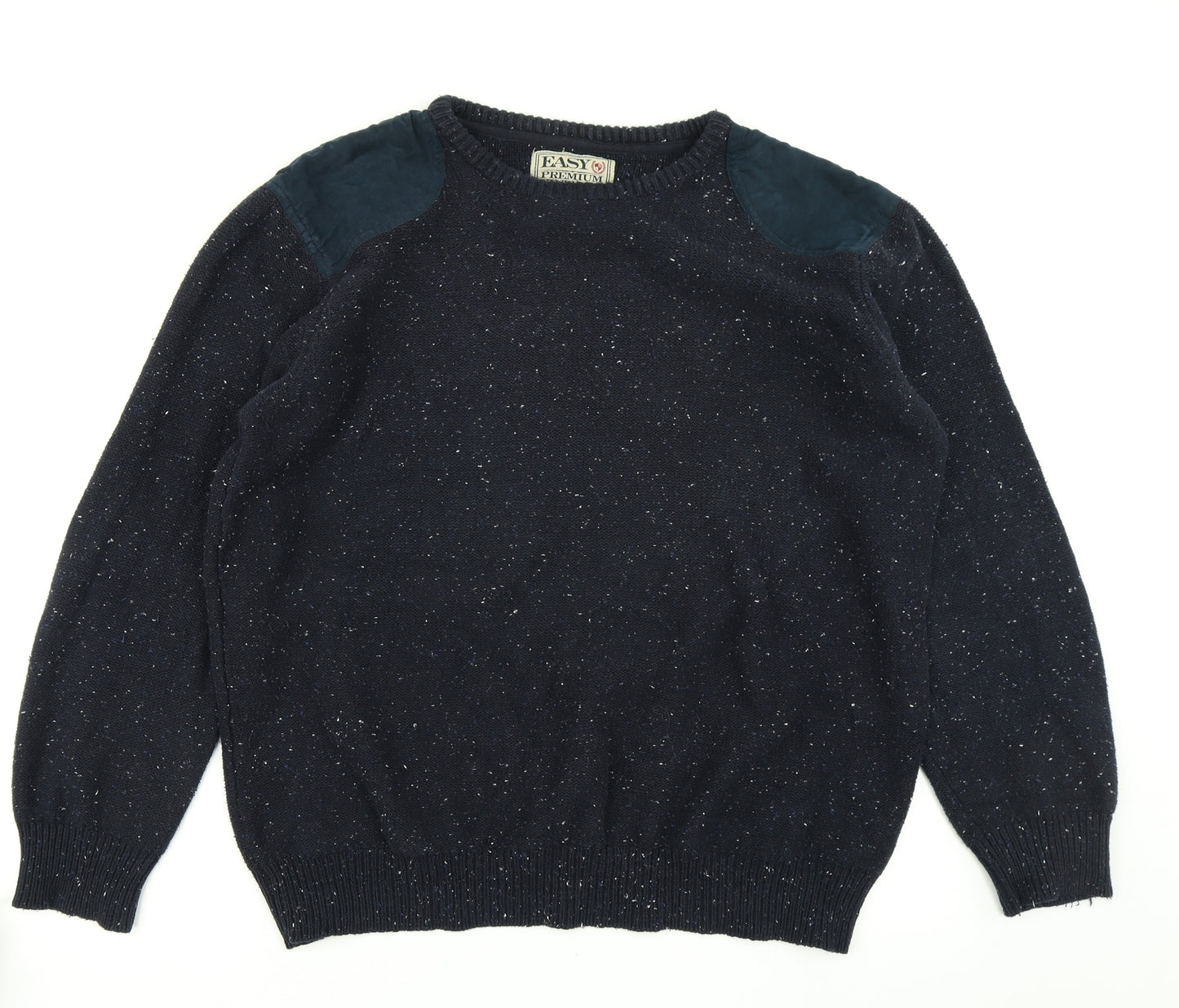 Easy Mens Blue  Knit Pullover Jumper Size 2XL