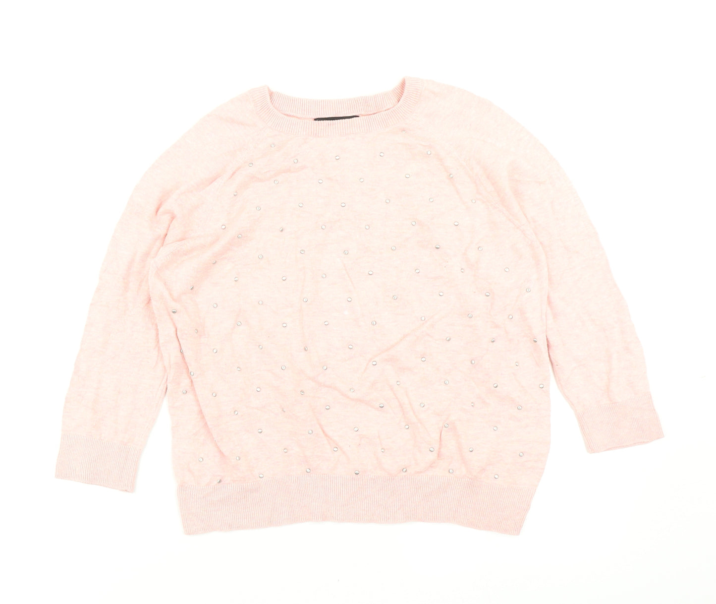 New Look Womens Pink  Knit Pullover Jumper Size 14