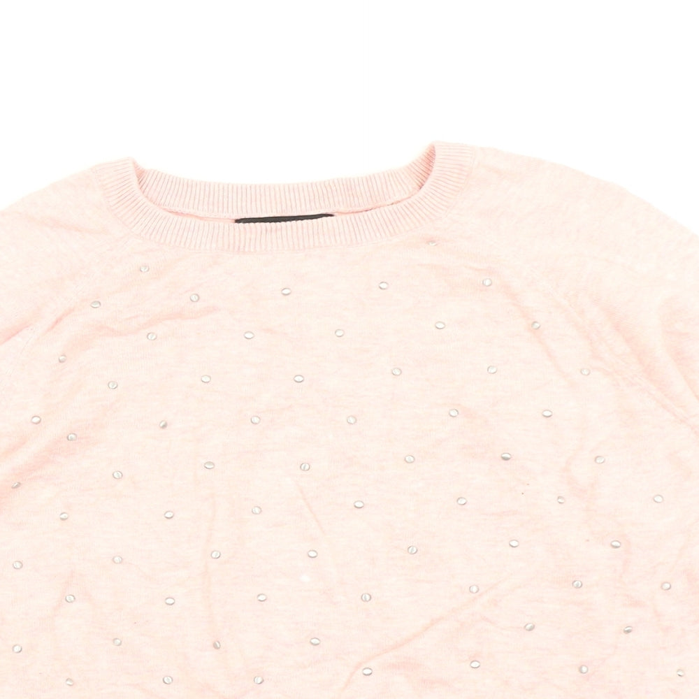 New Look Womens Pink  Knit Pullover Jumper Size 14