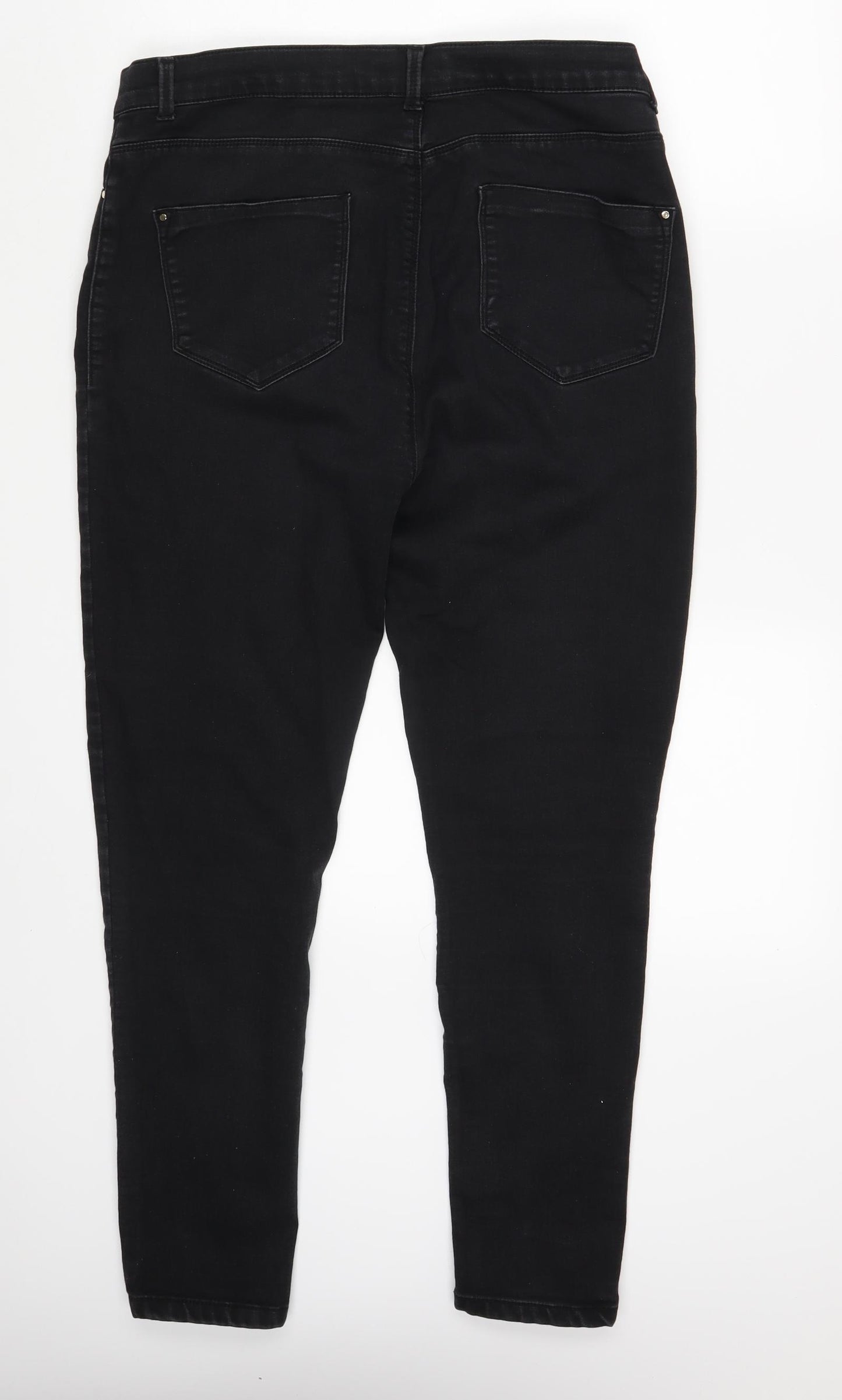 Dorothy Perkins Womens Black  Denim Skinny Jeans Size 16 L27 in