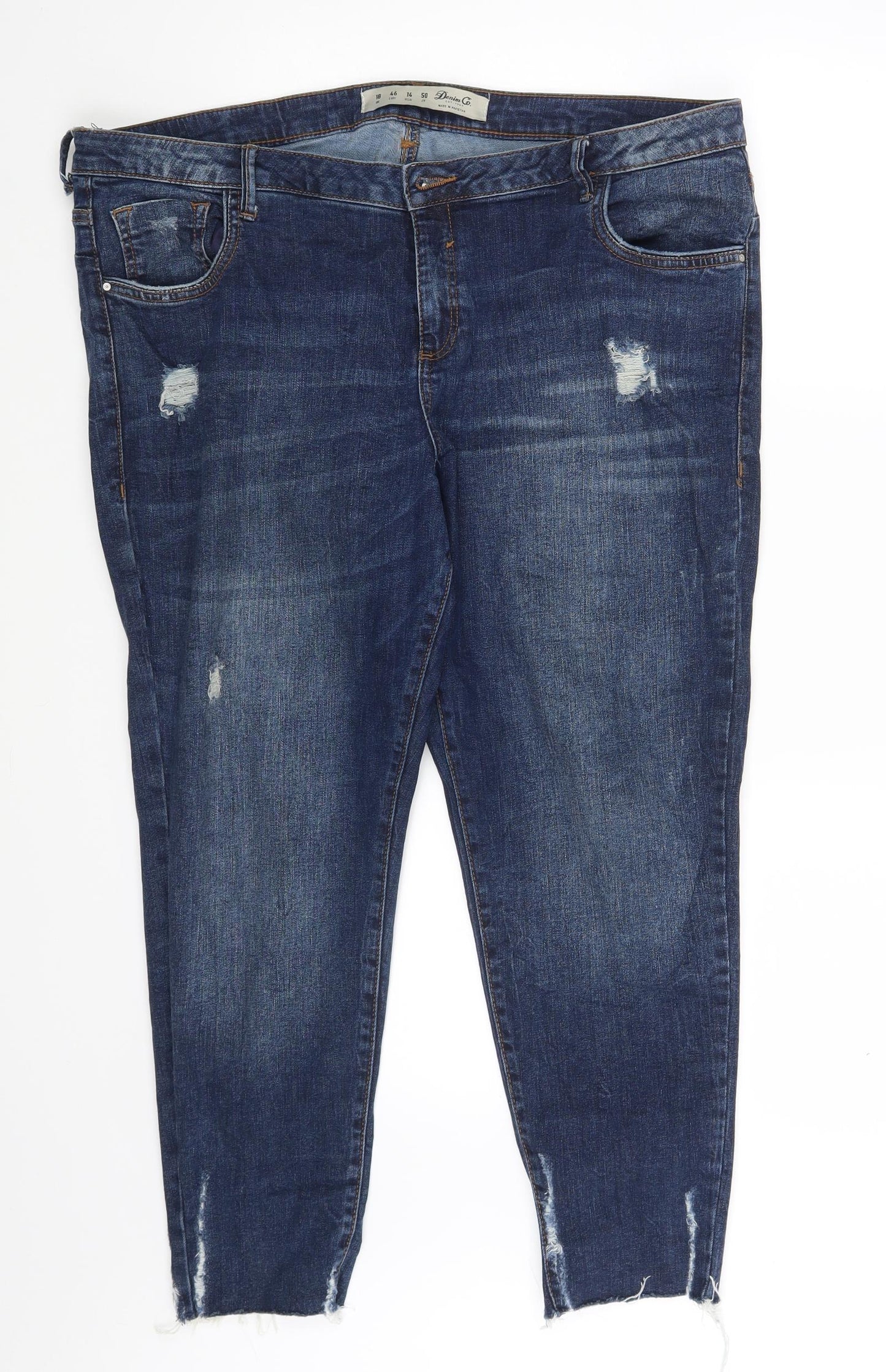 Denim & Co. Womens Blue  Denim Skinny Jeans Size 18 L26 in
