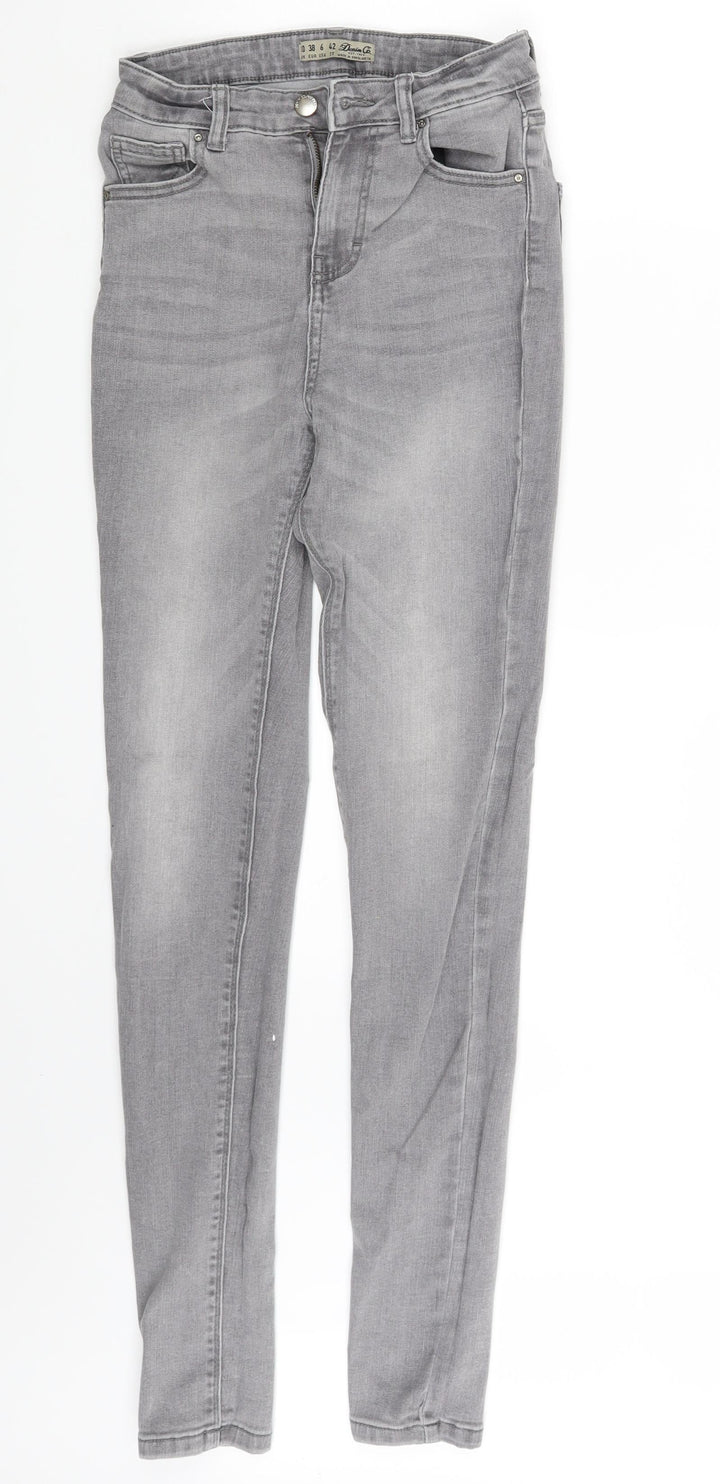 Denim & Co Womens Grey Denim Skinny Jeans Size 10 L30 in