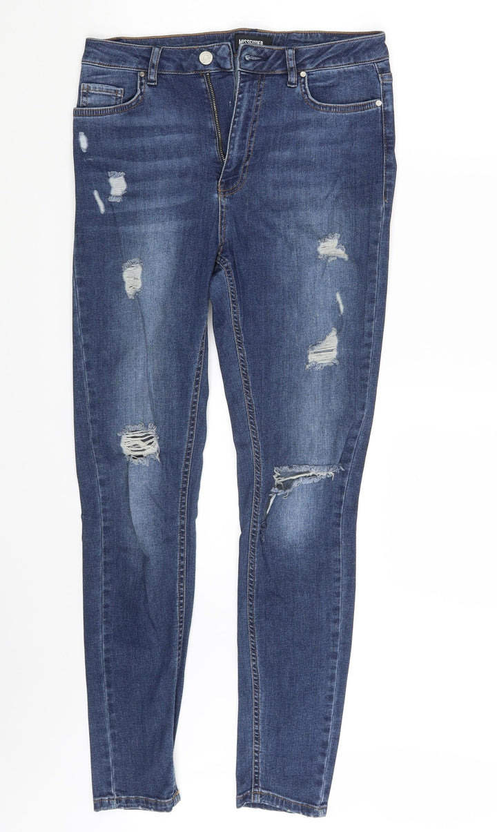 Missguided Womens Blue Denim Skinny Jeans Size 10 L29 in