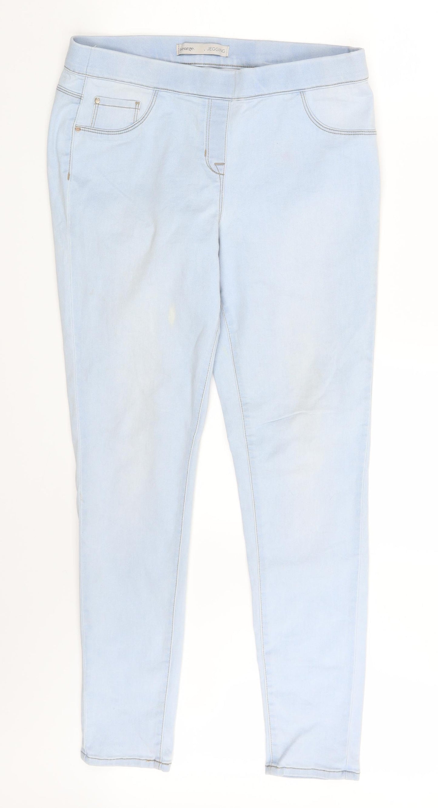 George Womens Blue  Denim Jegging Leggings Size 14 L28 in