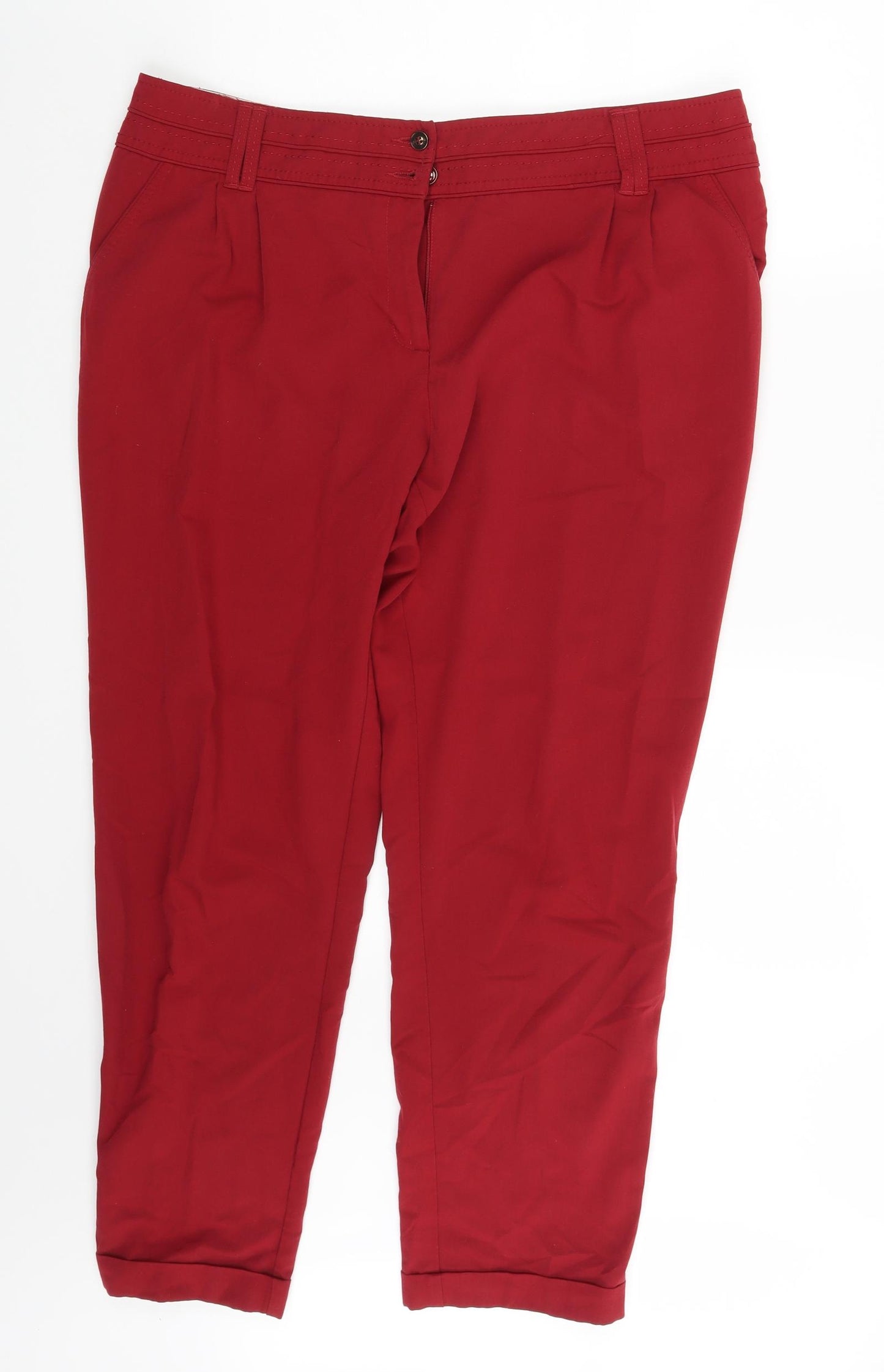NEXT Womens Red   Chino Trousers Size 18 L28 in
