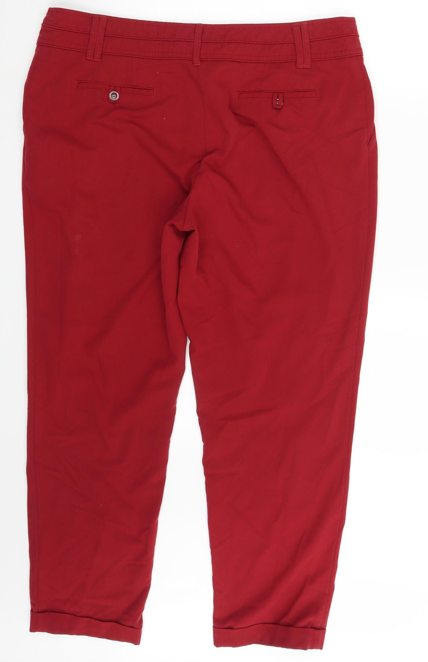 NEXT Womens Red   Chino Trousers Size 18 L28 in