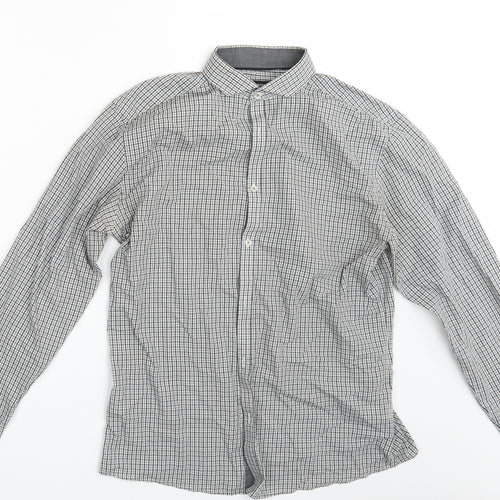 Cedar Wood State Mens White Check   Button-Up Size 15.5