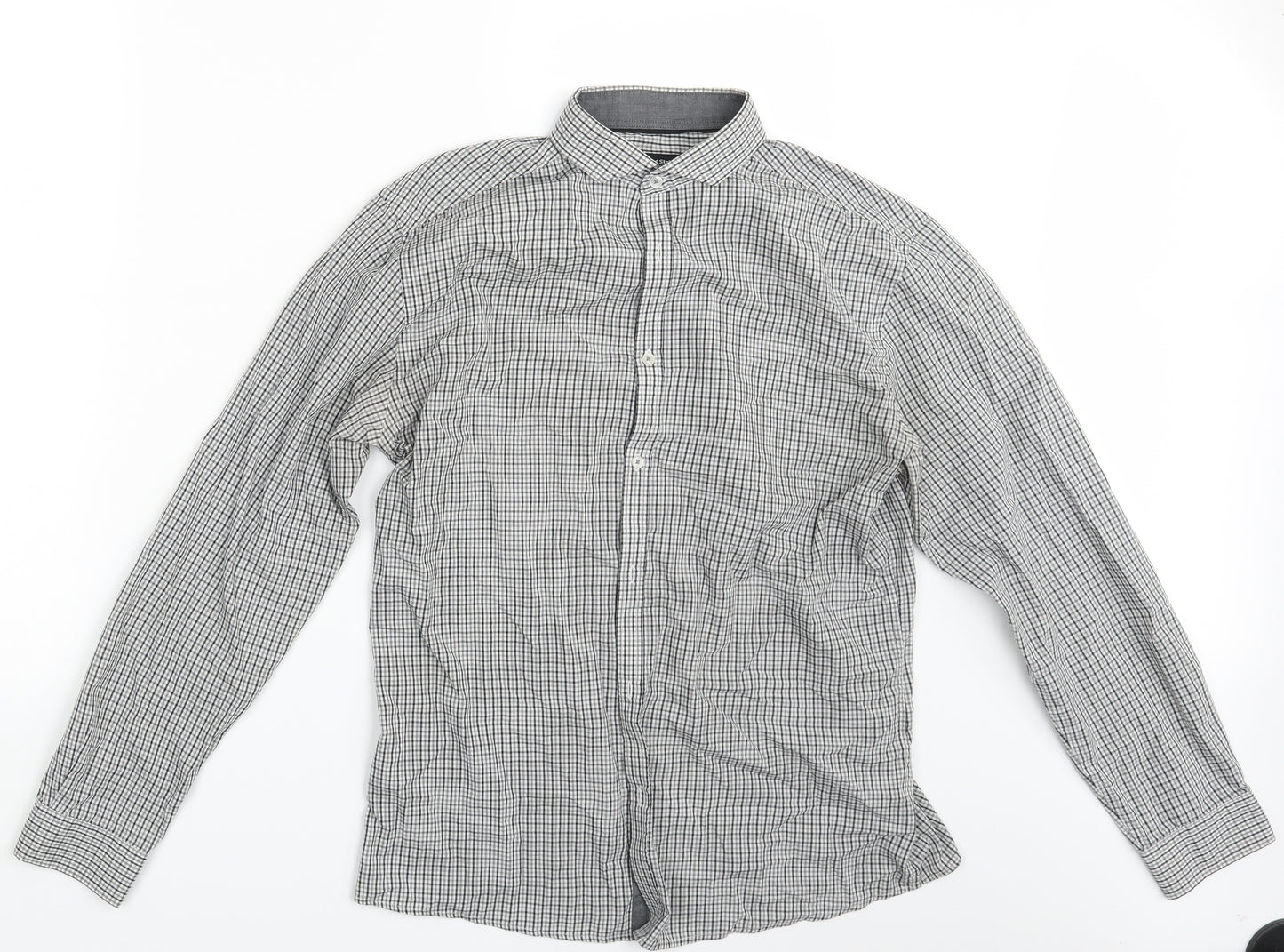 Cedar Wood State Mens White Check   Button-Up Size 15.5