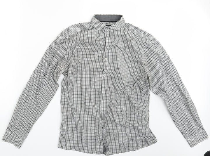 Cedar Wood State Mens White Check   Button-Up Size 15.5
