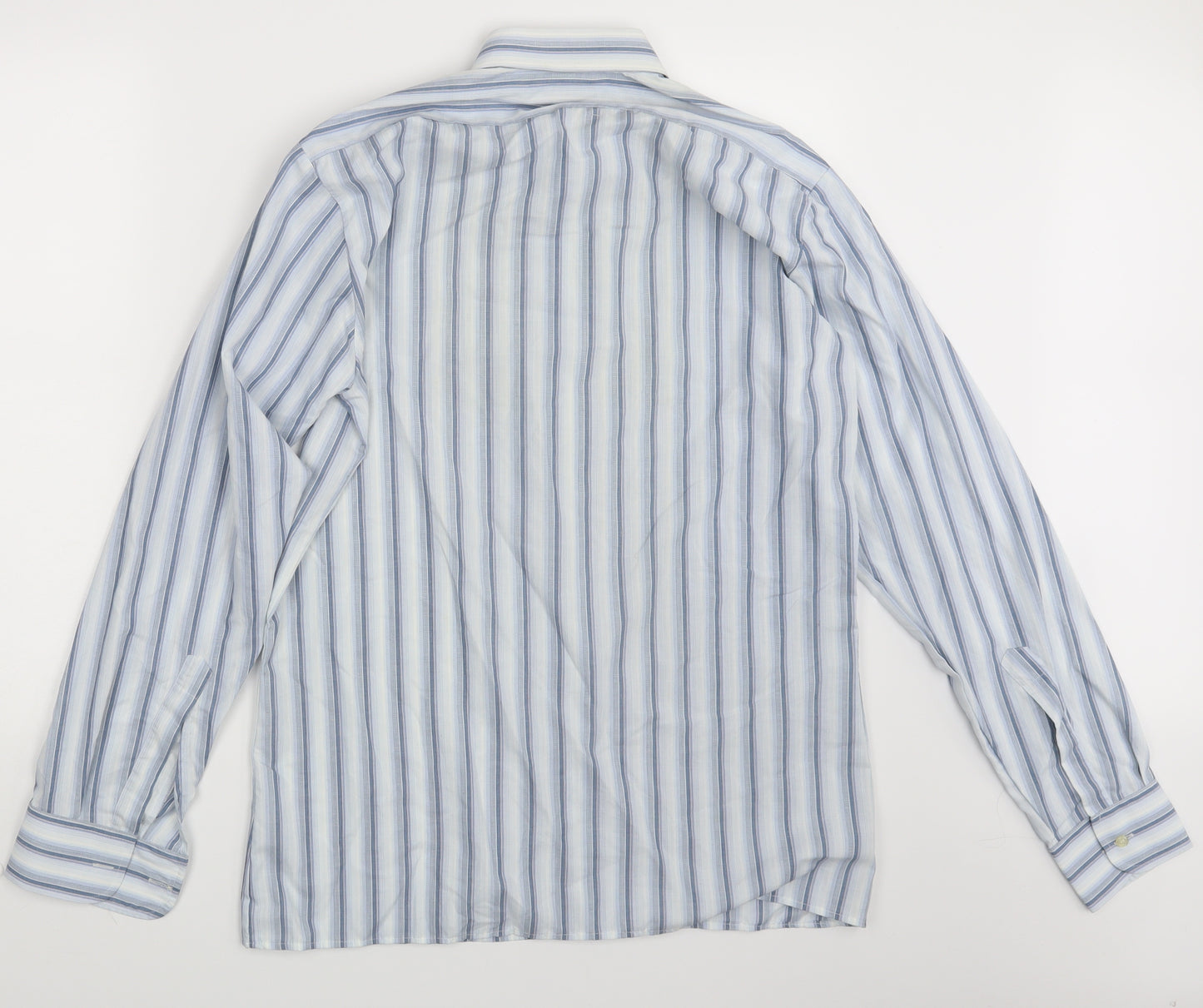 Van Heusen Mens White Striped   Button-Up Size 15.5