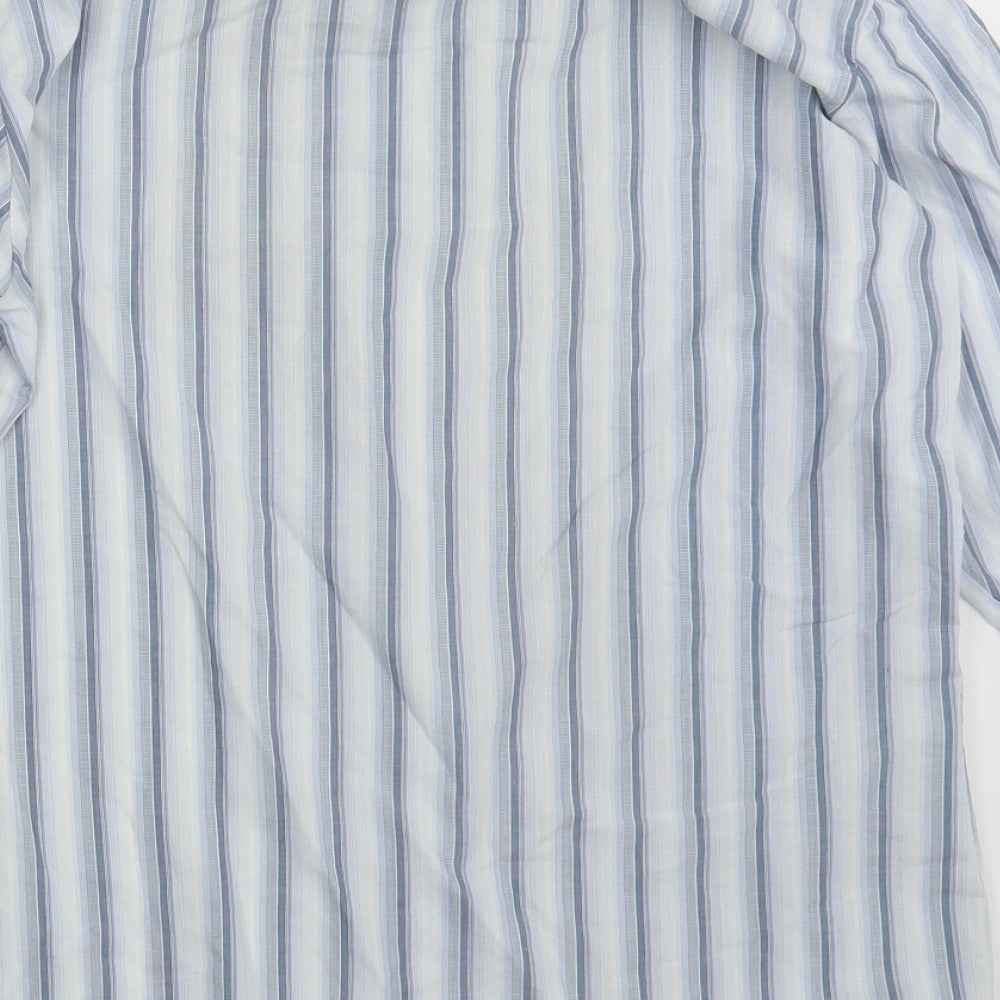 Van Heusen Mens White Striped   Button-Up Size 15.5