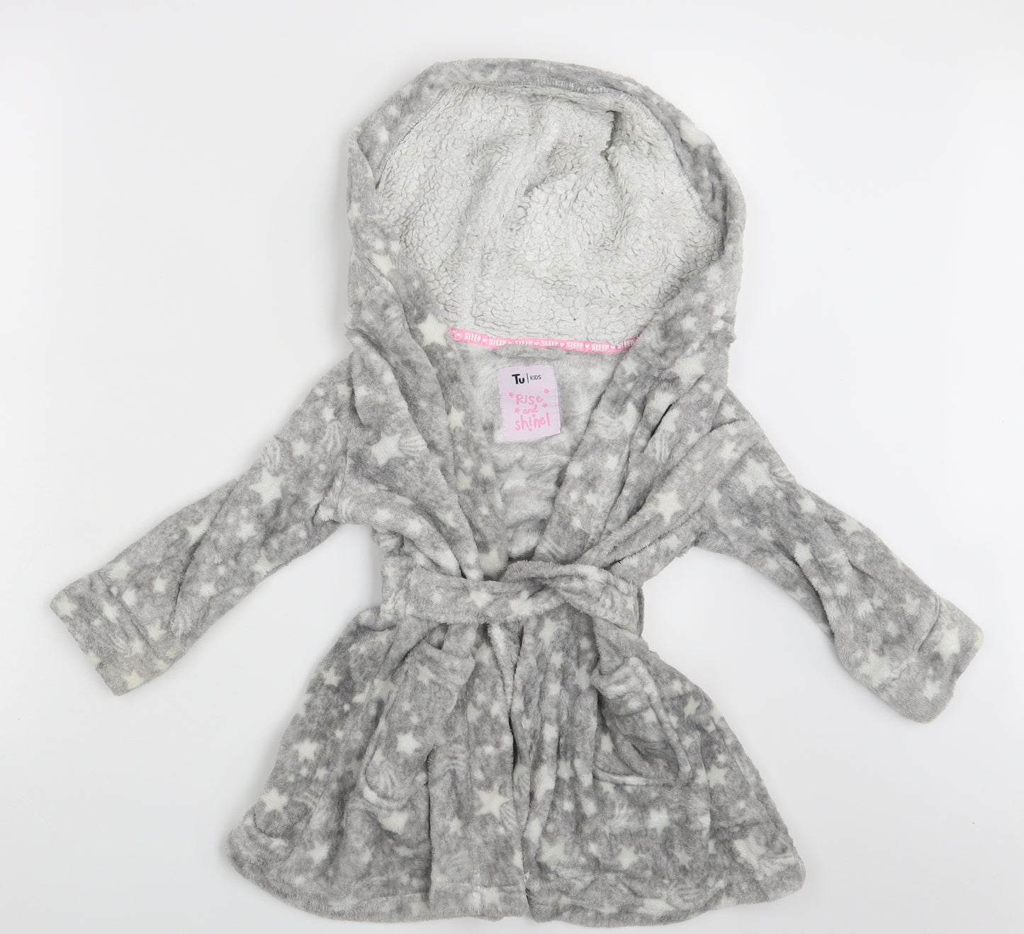 TU Girls Grey   Top Robe Size 3-4 Years