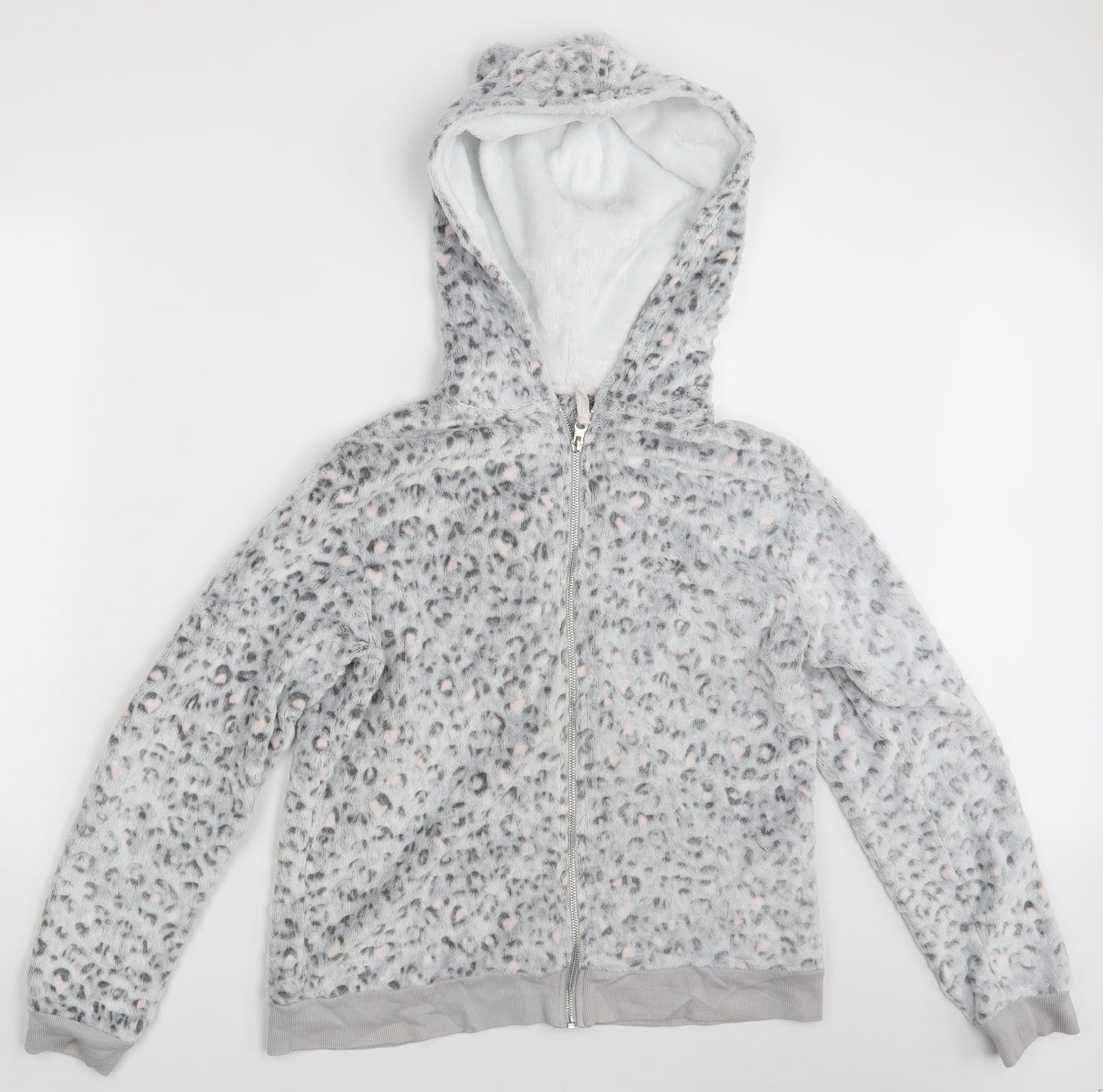 Debenhams Womens Grey Spotted  Full Zip Hoodie Size 12