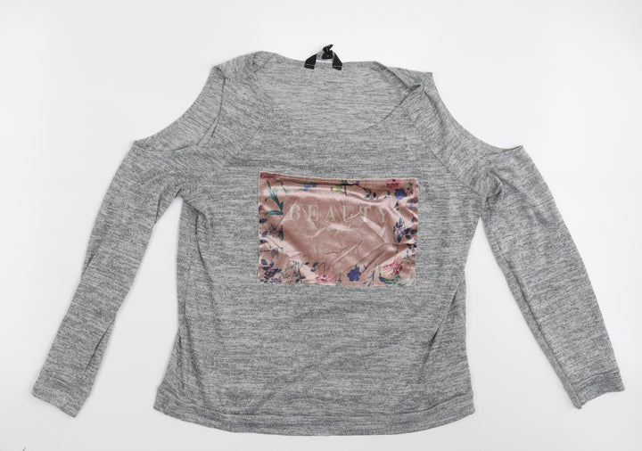 New Look Womens Grey   Pullover Sweatshirt Size 12