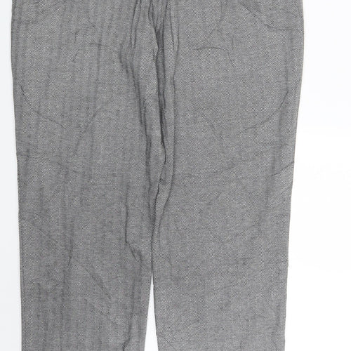M&S Womens Grey Houndstooth  Dress Pants Trousers Size 18 L32 in