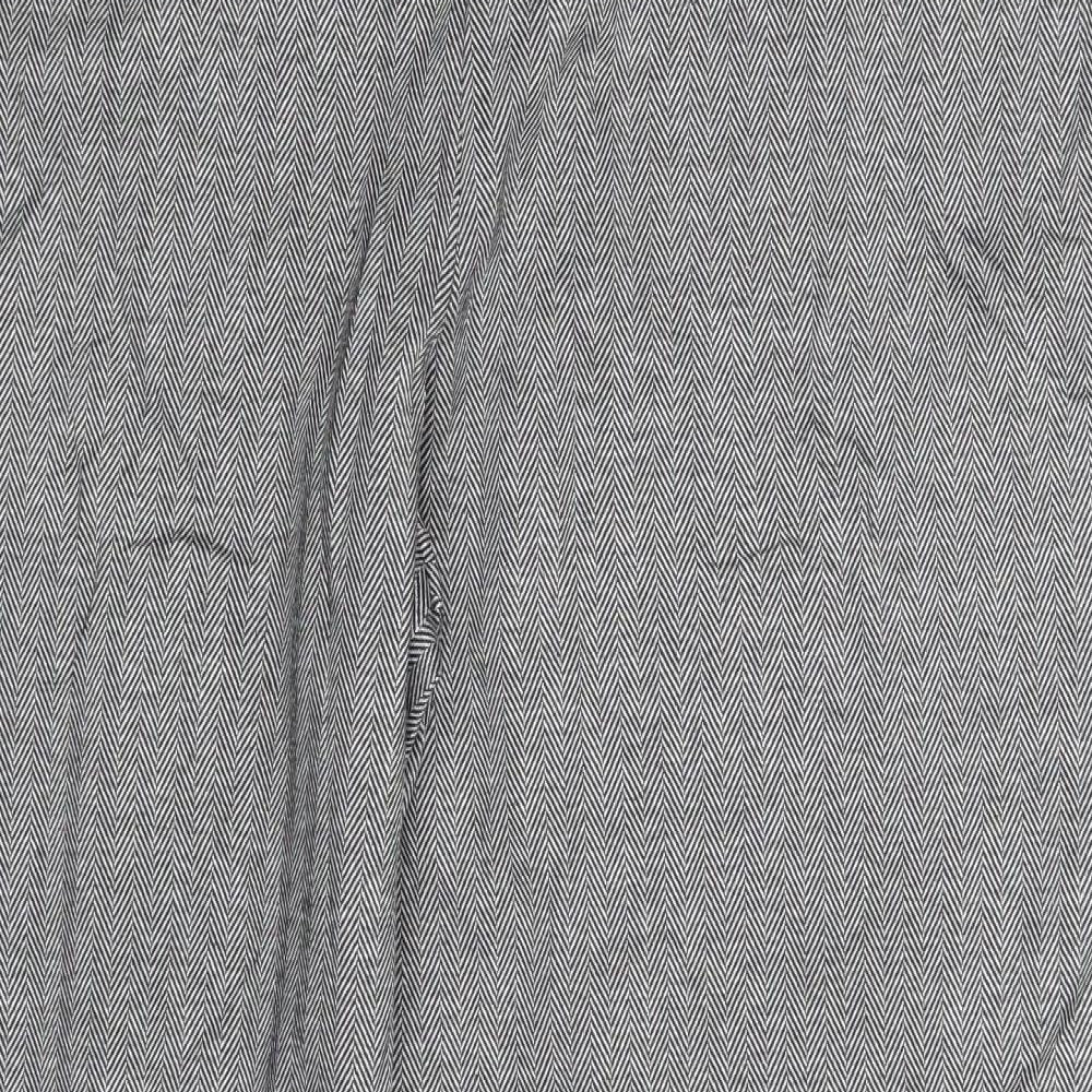 M&S Womens Grey Houndstooth  Dress Pants Trousers Size 18 L32 in