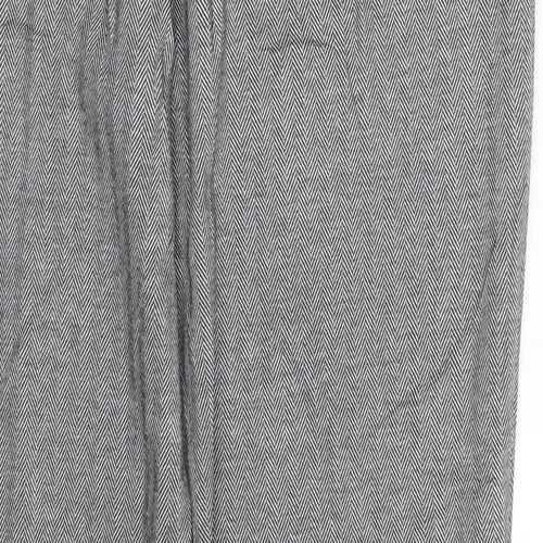 M&S Womens Grey Houndstooth  Dress Pants Trousers Size 18 L32 in