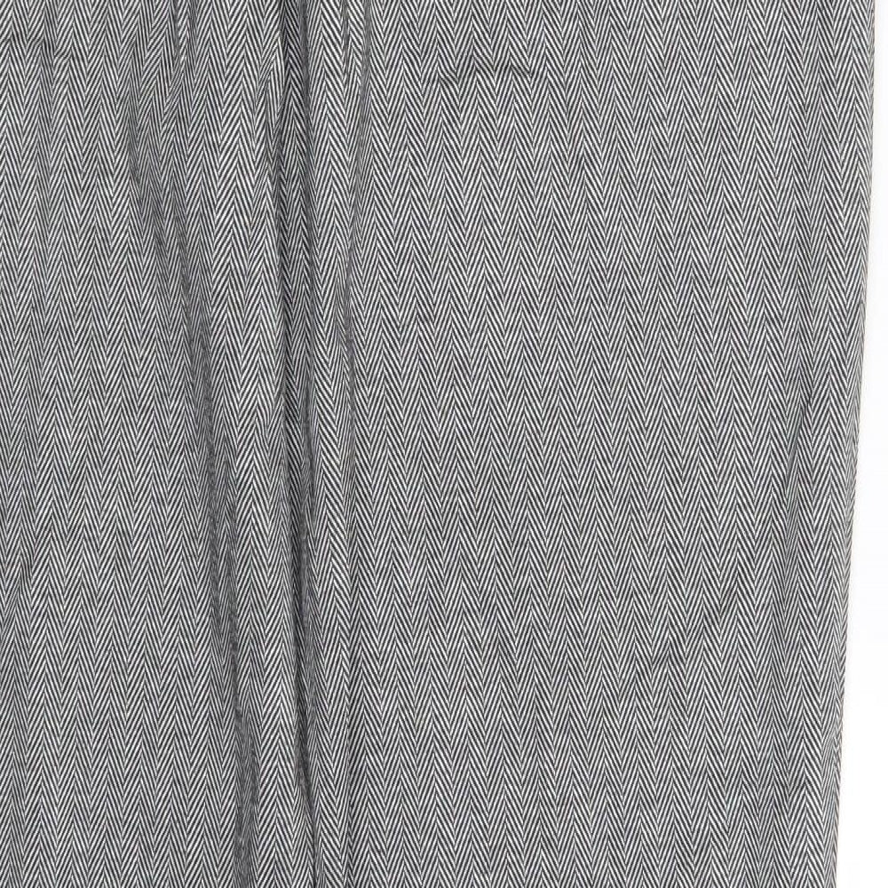 M&S Womens Grey Houndstooth  Dress Pants Trousers Size 18 L32 in