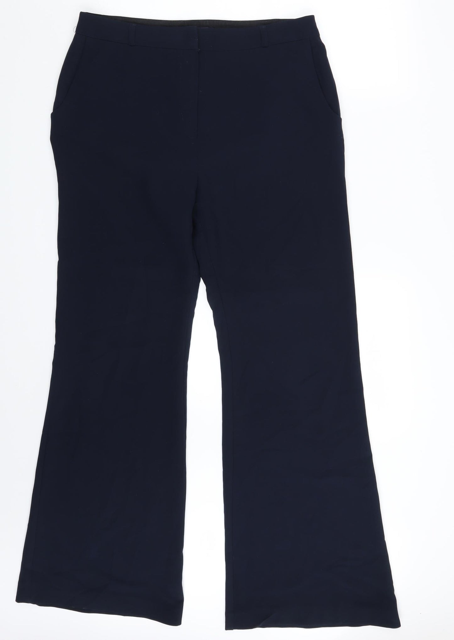 M&S Womens Blue   Dress Pants Trousers Size 14 L30 in