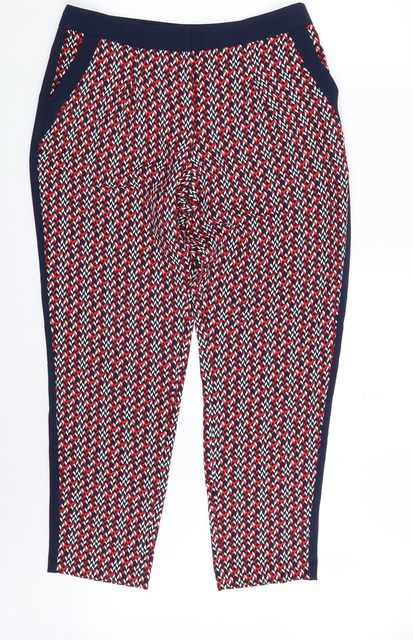 Autograph Womens Multicoloured Argyle/Diamond  Capri Trousers Size 12 L27 in