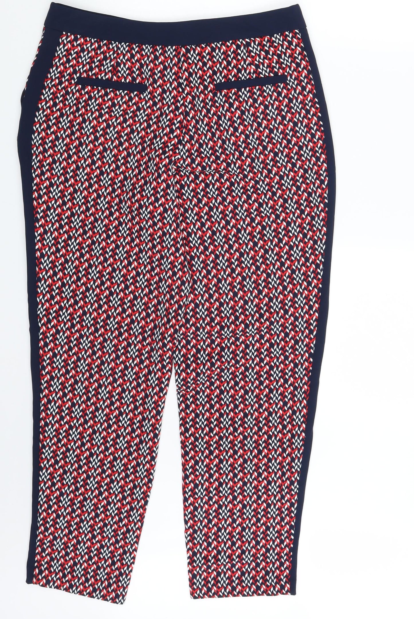 Autograph Womens Multicoloured Argyle/Diamond  Capri Trousers Size 12 L27 in