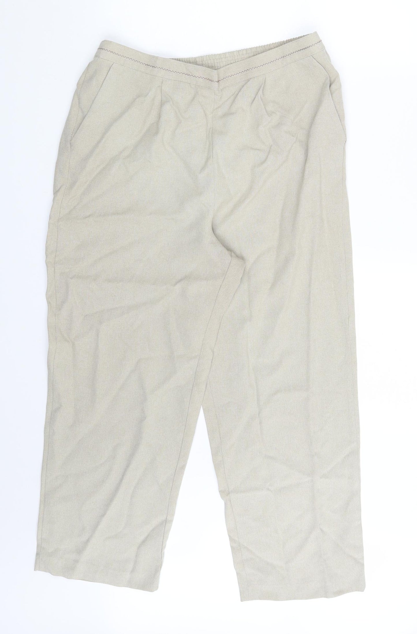 BM Collection Womens Beige   Capri Trousers Size 14 L24 in