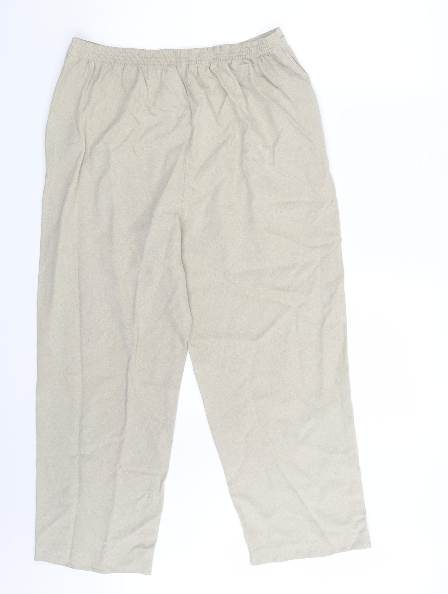 BM Collection Womens Beige   Capri Trousers Size 14 L24 in