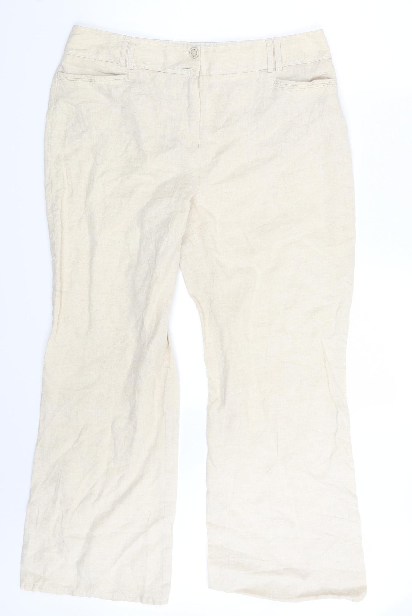 Per Una Womens Beige   Sweatpants Trousers Size 16 L29 in