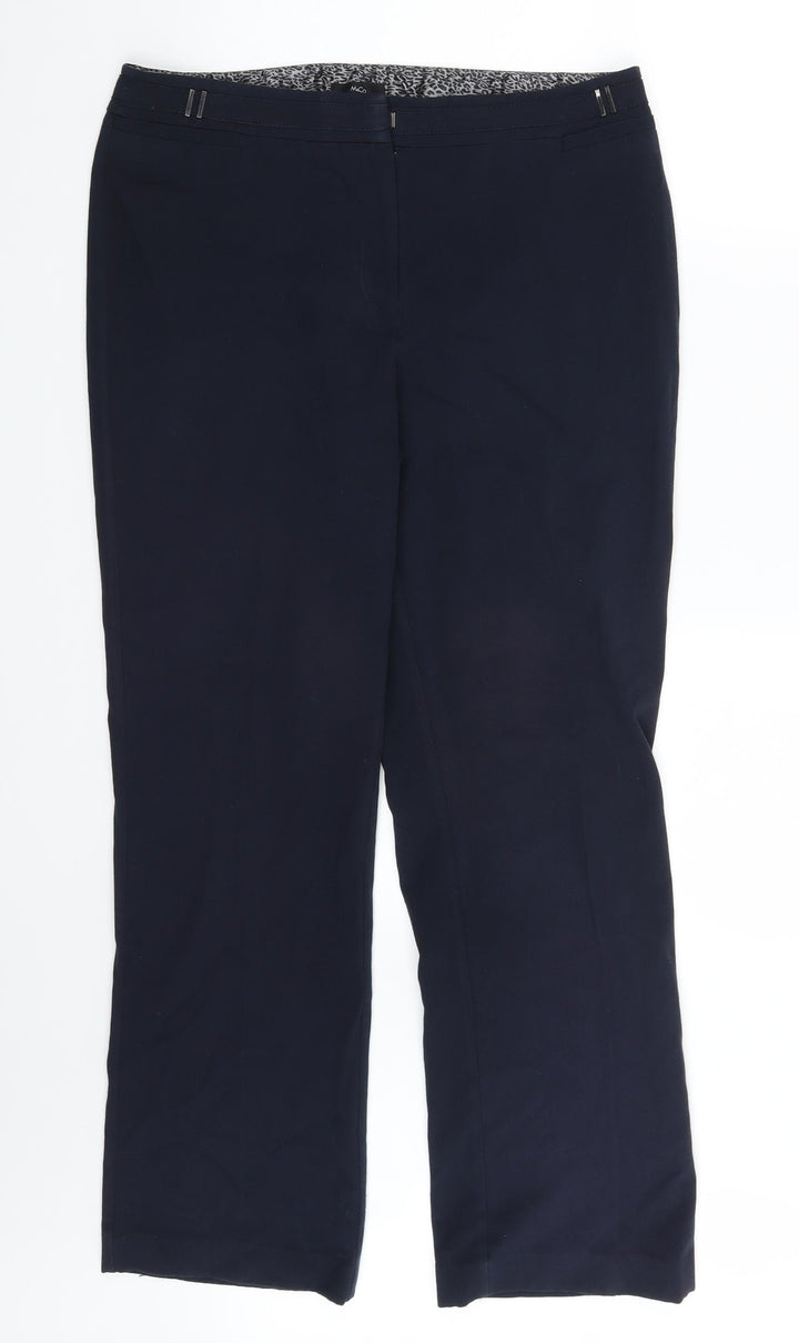 M&Co Womens Blue   Dress Pants Trousers Size 14 L28 in