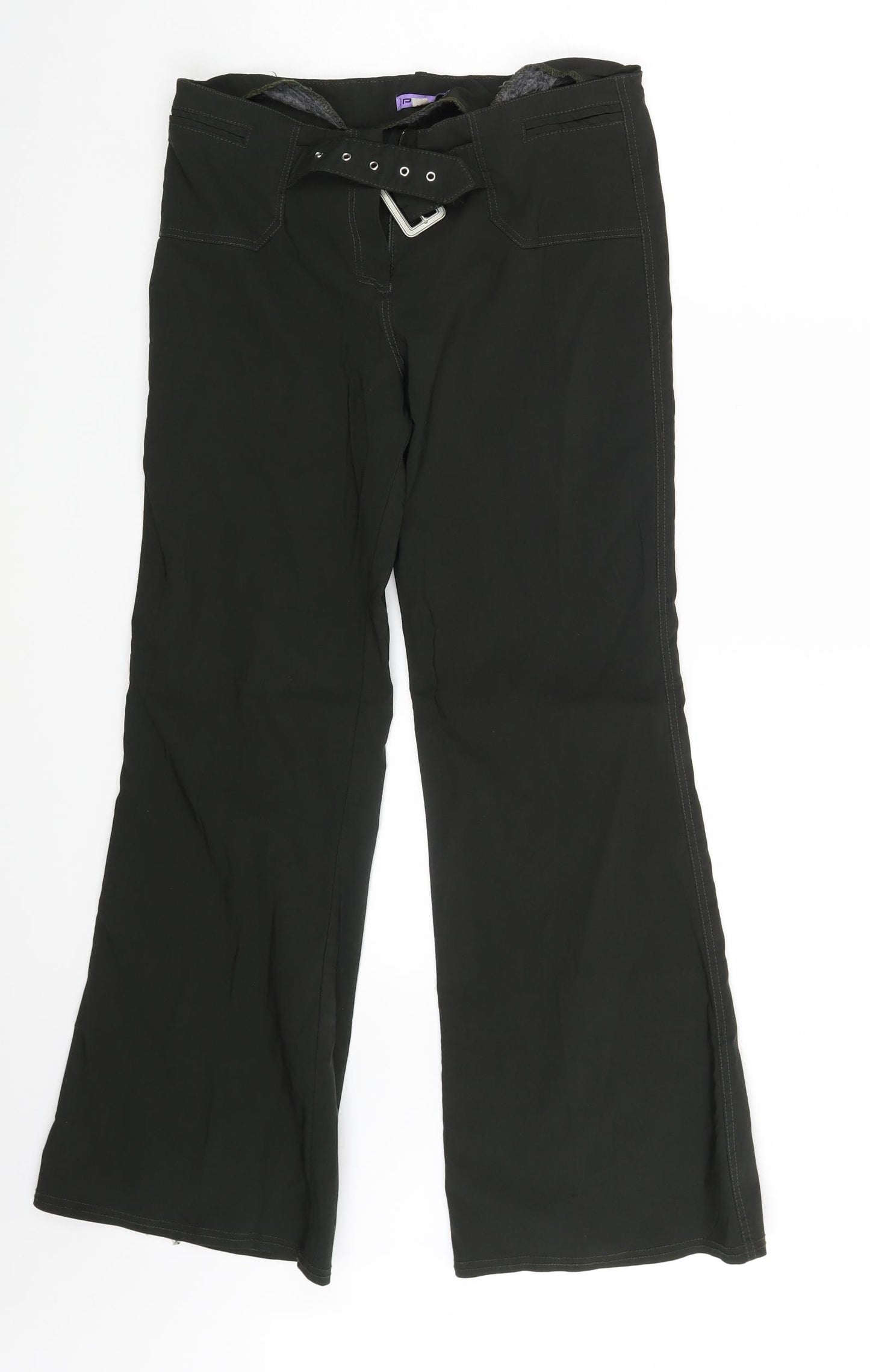 Pulse Womens Green   Dress Pants Trousers Size 14 L28 in