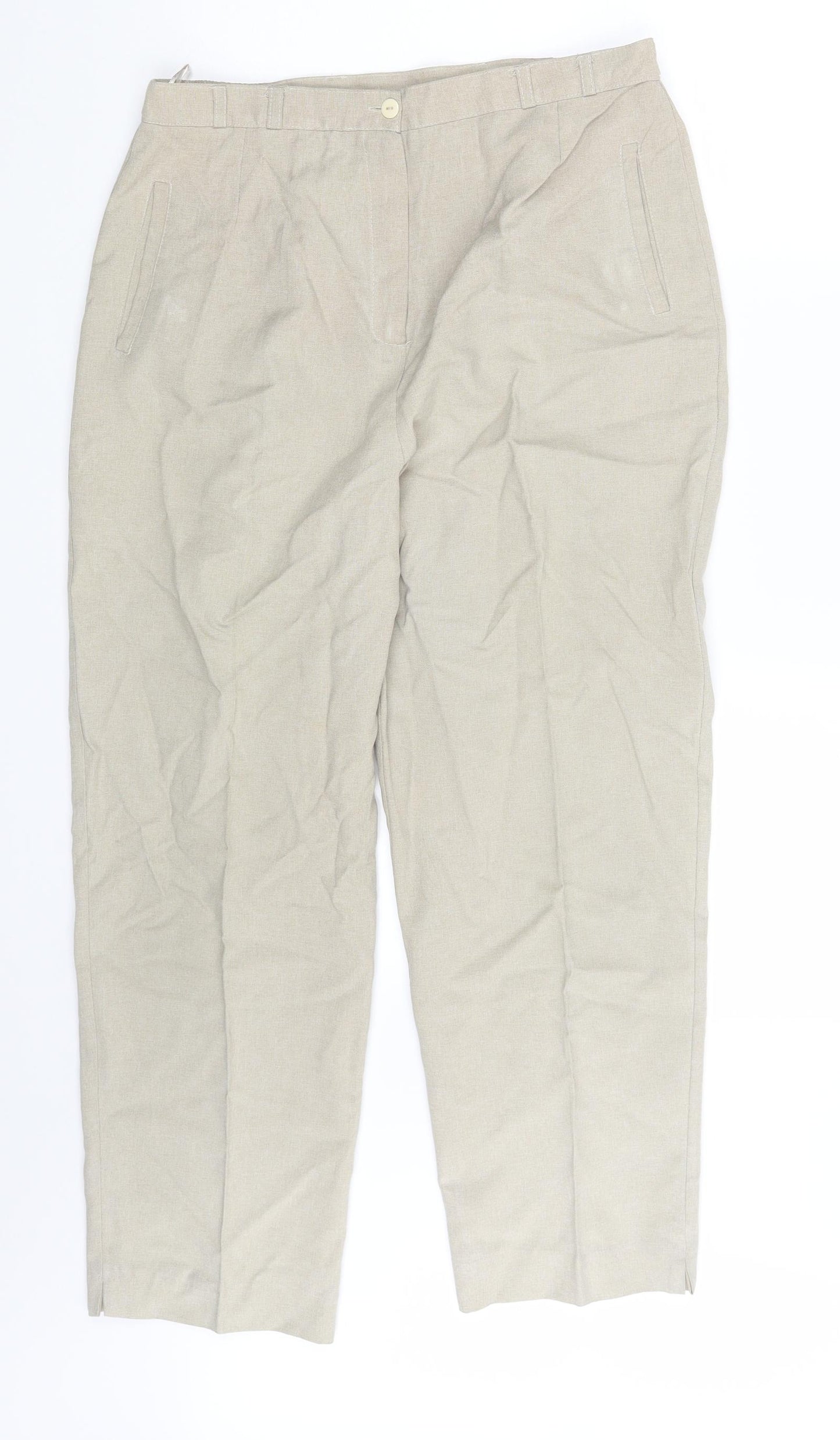 Janique Womens Beige   Chino Trousers Size 14 L26 in
