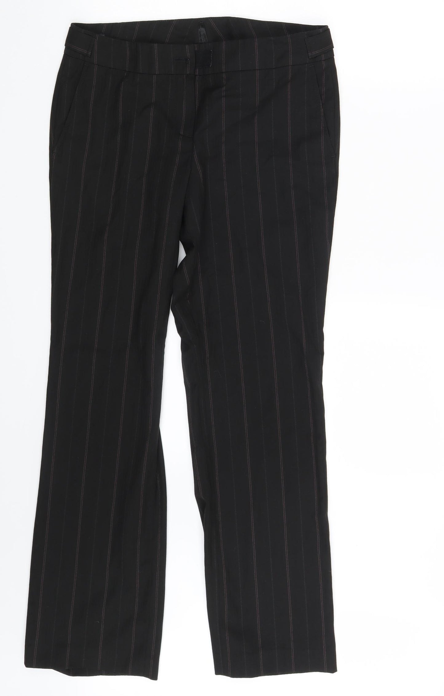 Mexx Womens Black Striped  Dress Pants Trousers Size 12 L29 in
