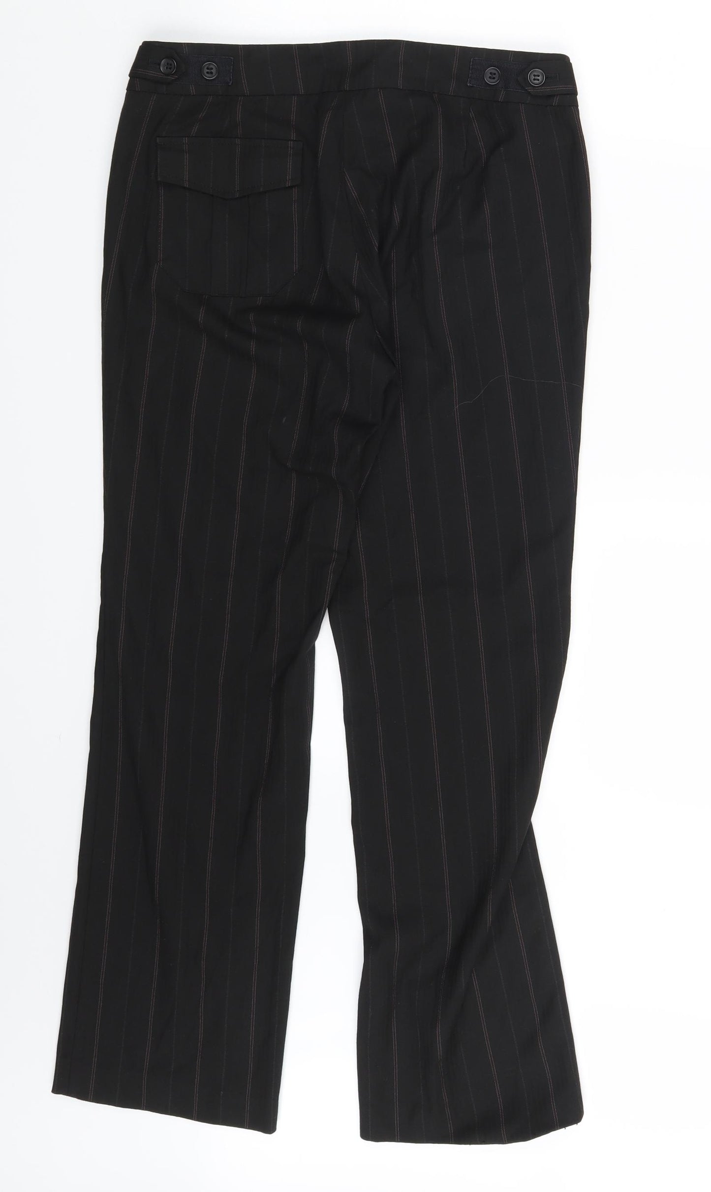 Mexx Womens Black Striped  Dress Pants Trousers Size 12 L29 in