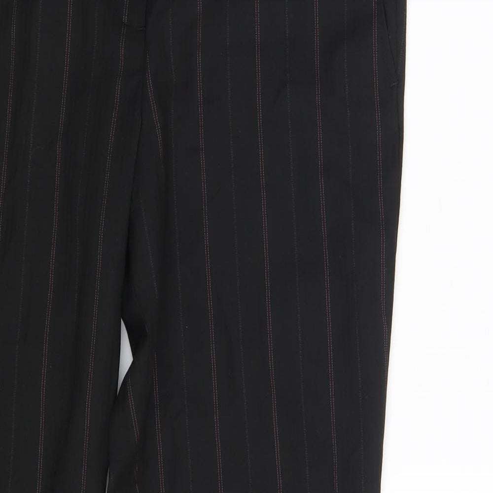 Mexx Womens Black Striped  Dress Pants Trousers Size 12 L29 in