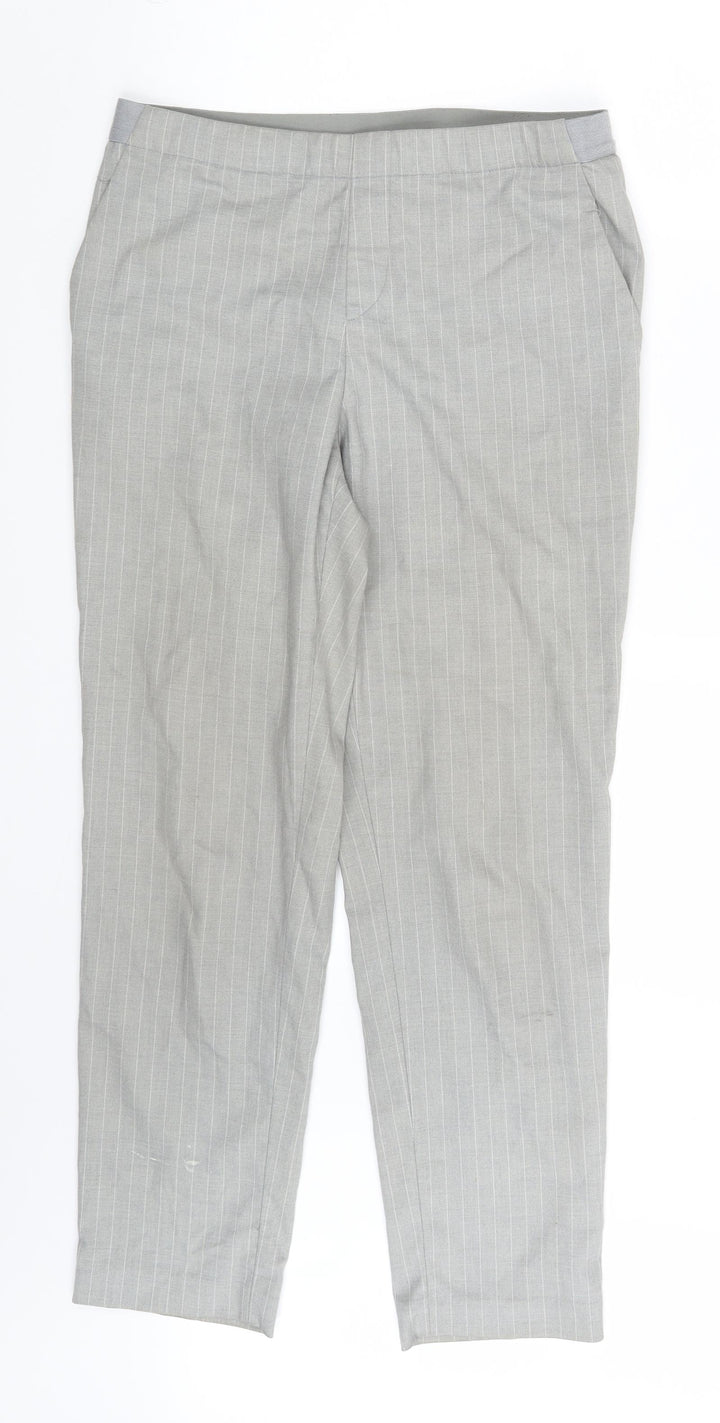 Uniqlo Womens Grey Striped Dress Pants Trousers One Size L27 in