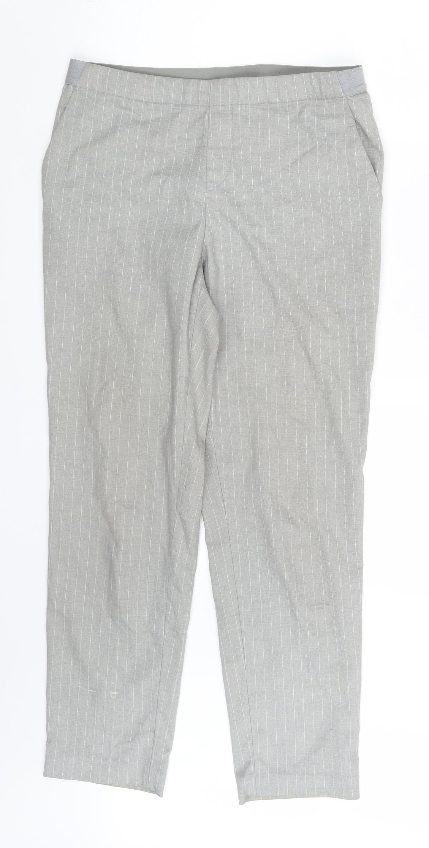 Uniqlo Womens Grey Striped  Dress Pants Trousers One Size L27 in