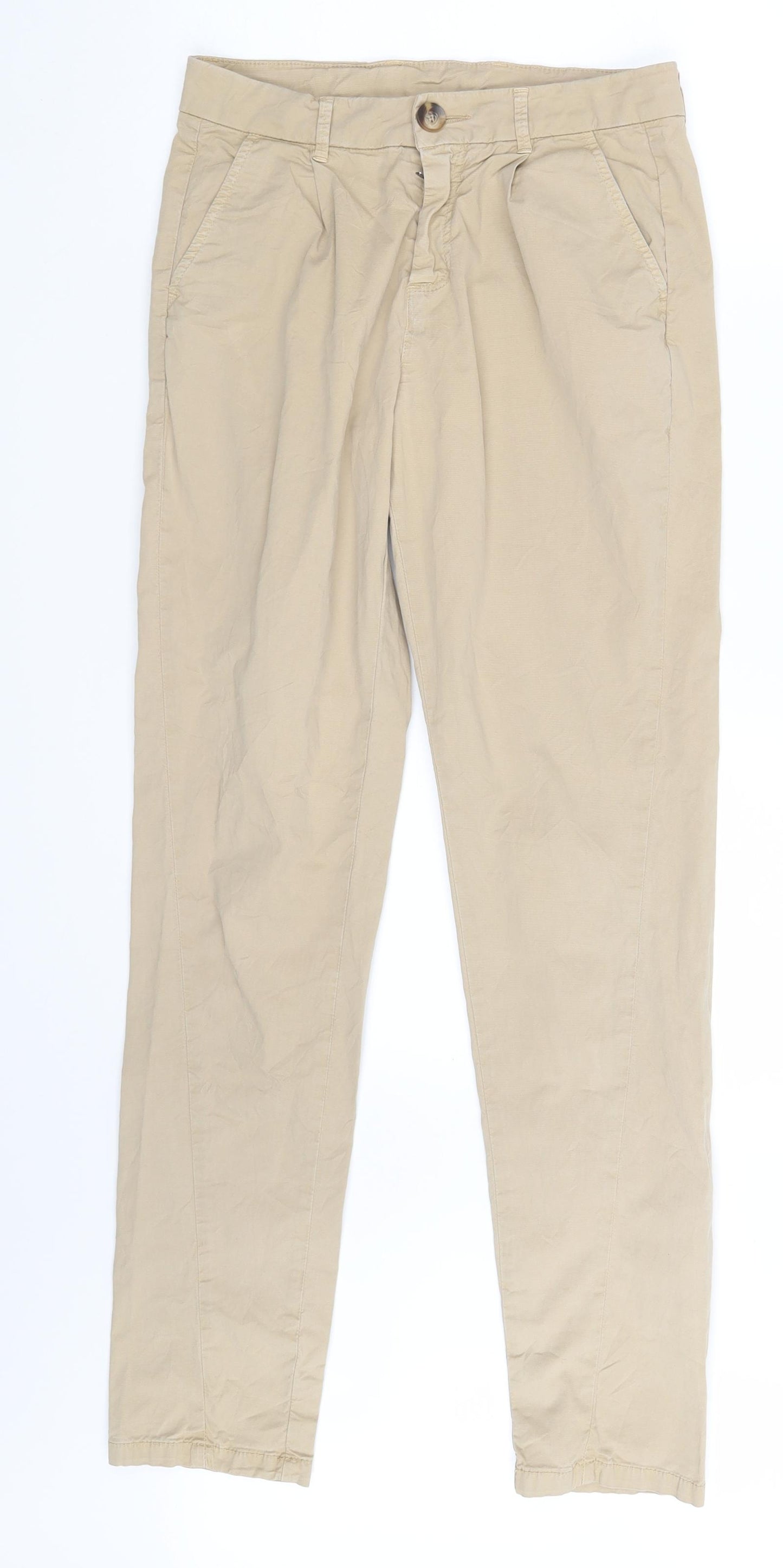 Topshop Womens Beige   Chino Trousers Size 8 L29 in