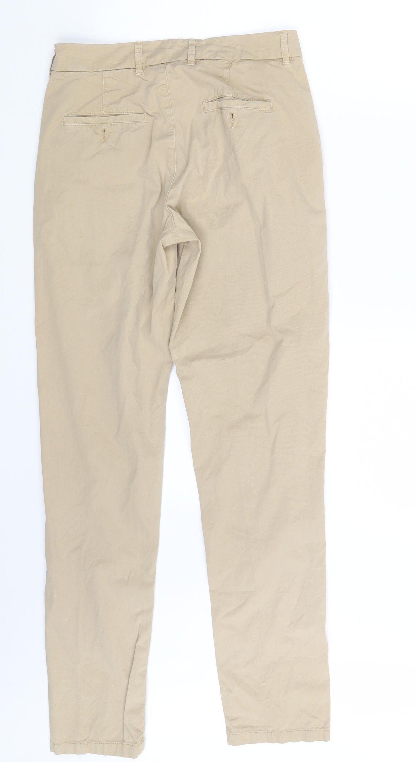Topshop Womens Beige   Chino Trousers Size 8 L29 in