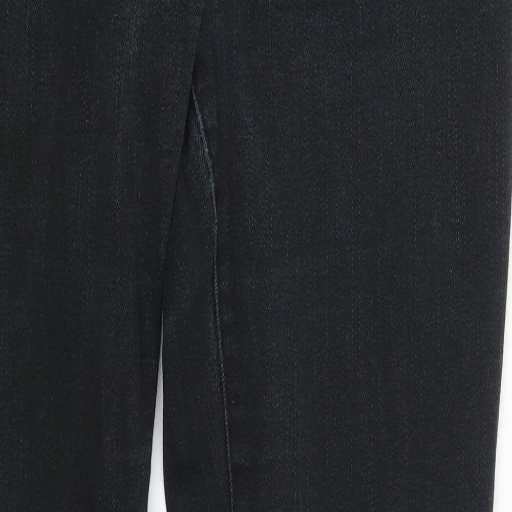 M&S Womens Black  Denim Straight Jeans Size 12 L30 in