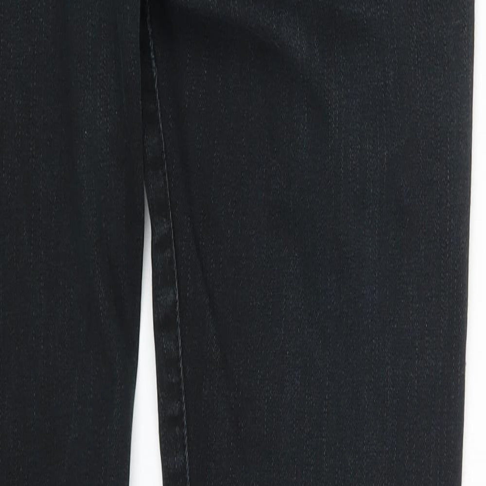 M&S Womens Black  Denim Straight Jeans Size 12 L30 in