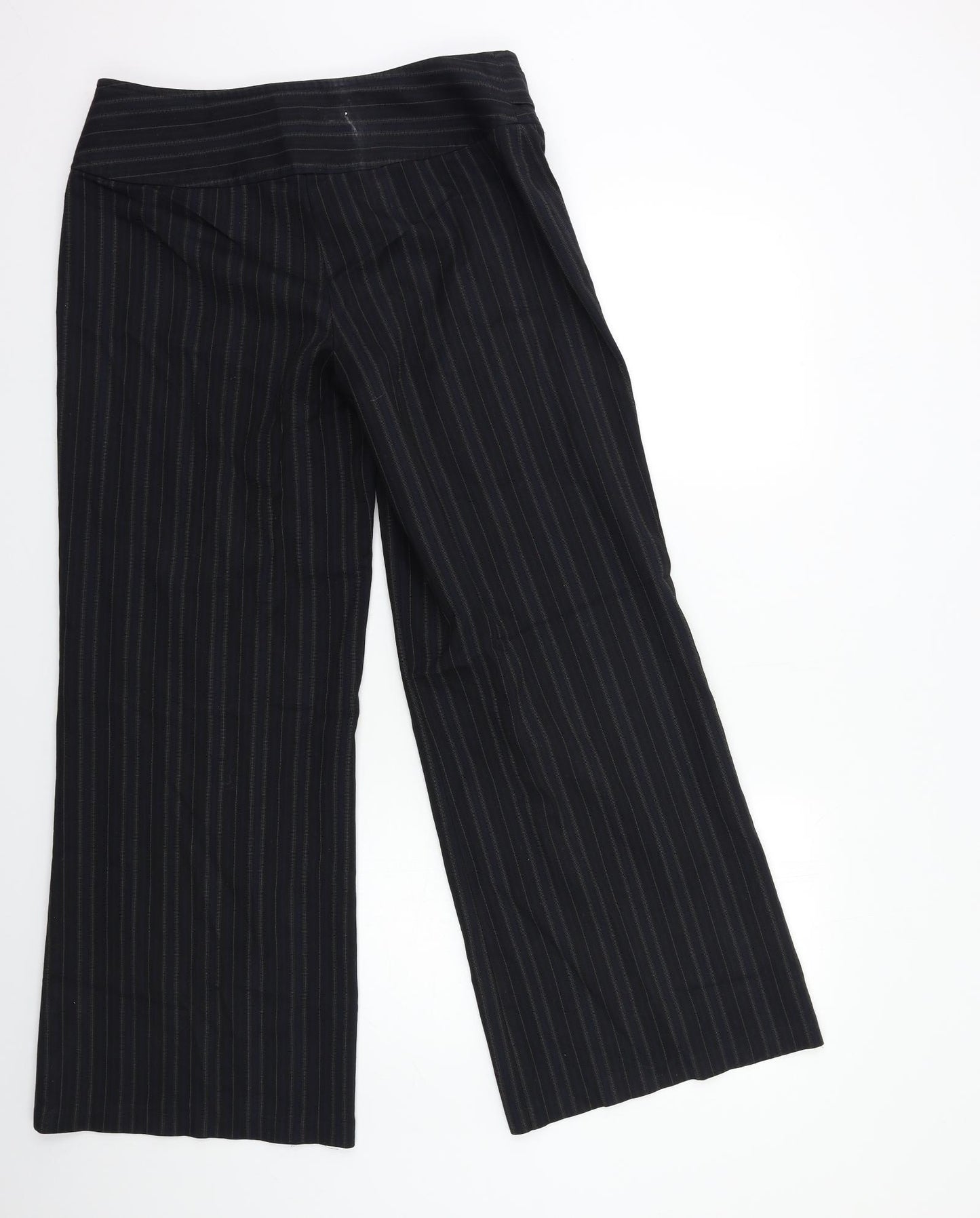 NEXT Womens Black Striped  Trousers  Size 14 L34 in