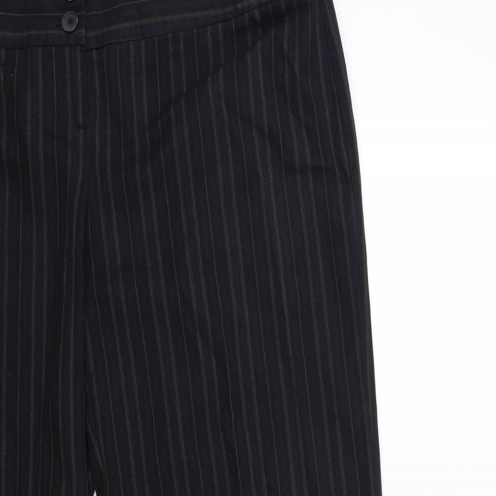 NEXT Womens Black Striped  Trousers  Size 14 L34 in