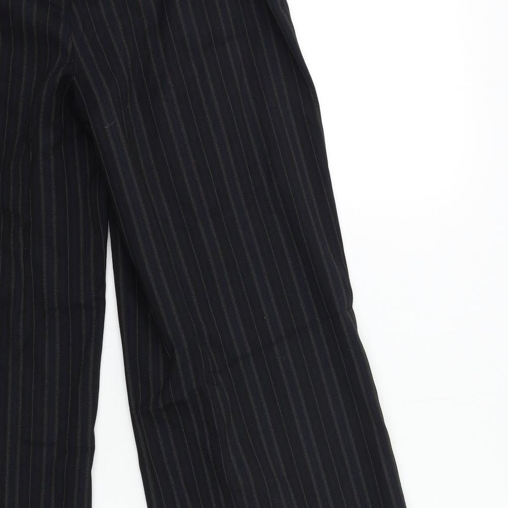 NEXT Womens Black Striped  Trousers  Size 14 L34 in