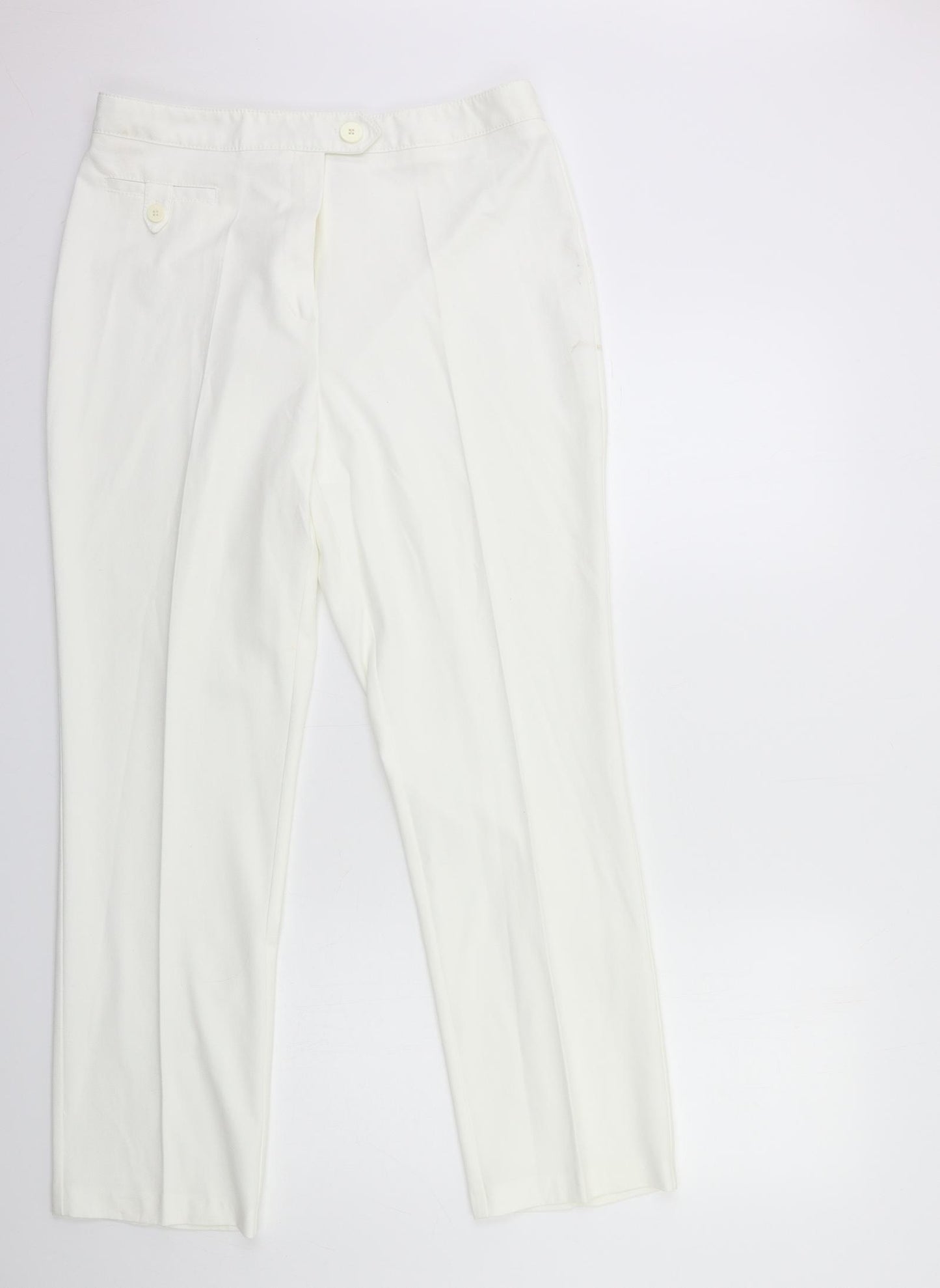 Marks and Spencer Womens White   Trousers  Size 14 L28 in