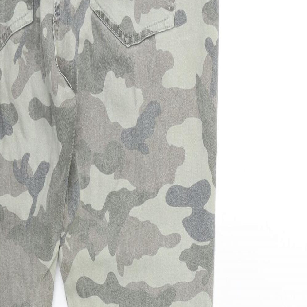 NEXT Womens Green Camouflage Denim Skinny Jeans Size 12 L28 in