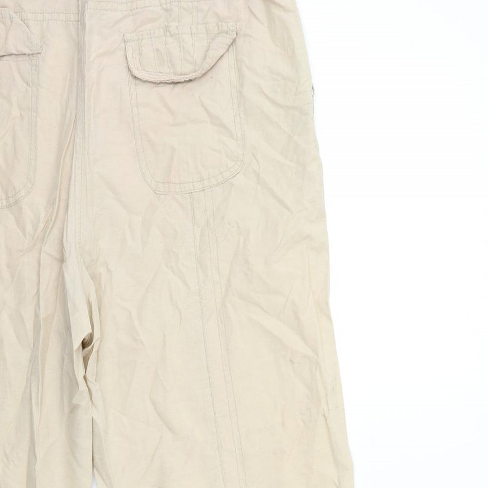 Per Se Womens Beige   Cargo Trousers Size 16 L28 in
