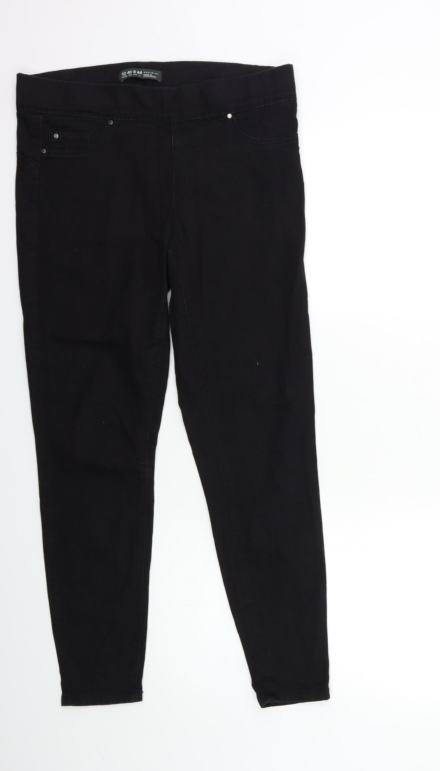 Denim & Co. Womens Black  Denim Jegging Jeans Size 12 L27 in