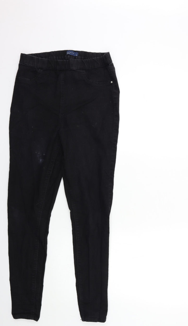 Papaya Womens Black Denim Jegging Jeans Size 12 L28 in