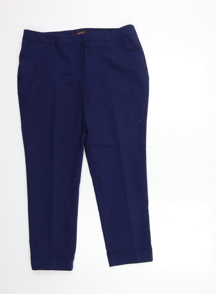 Savoir Womens Blue Trousers Size 14 L25 in