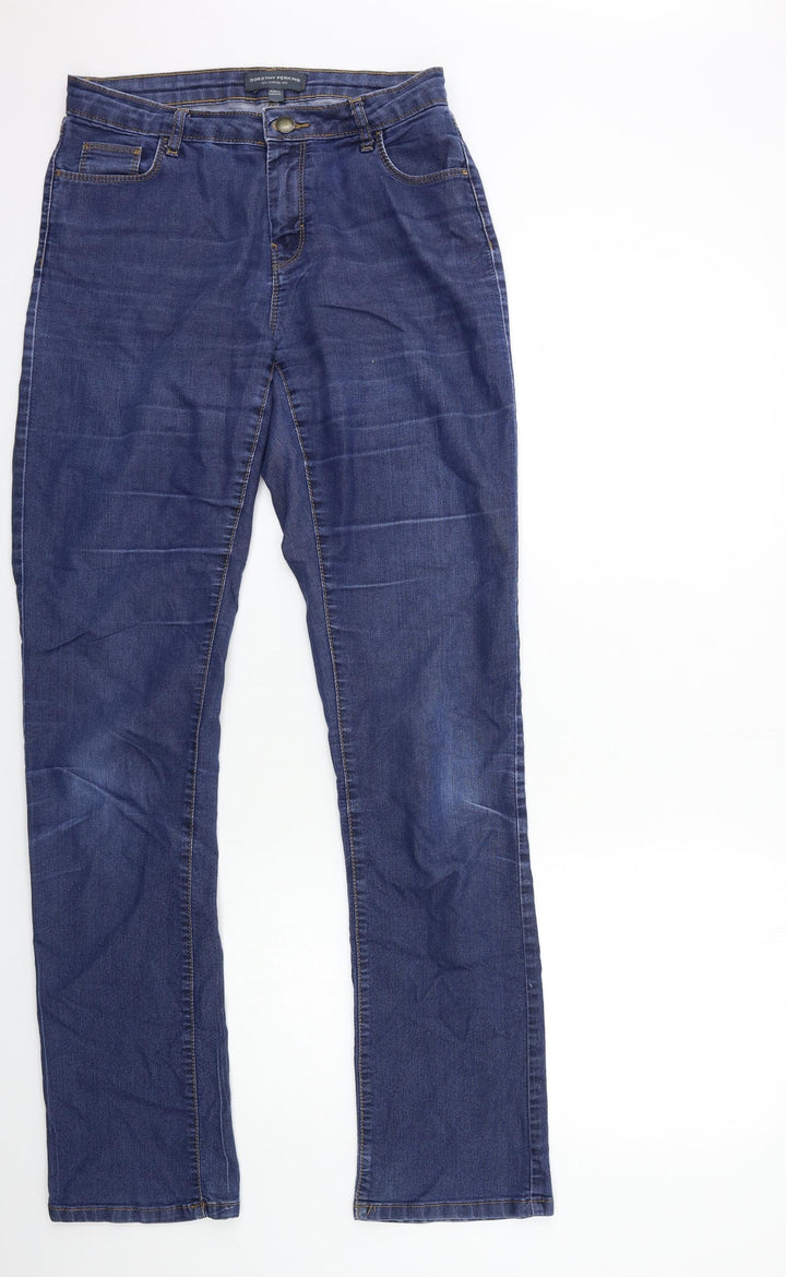 Denim & Co. Womens Blue Denim Straight Jeans Size 8 L34 in